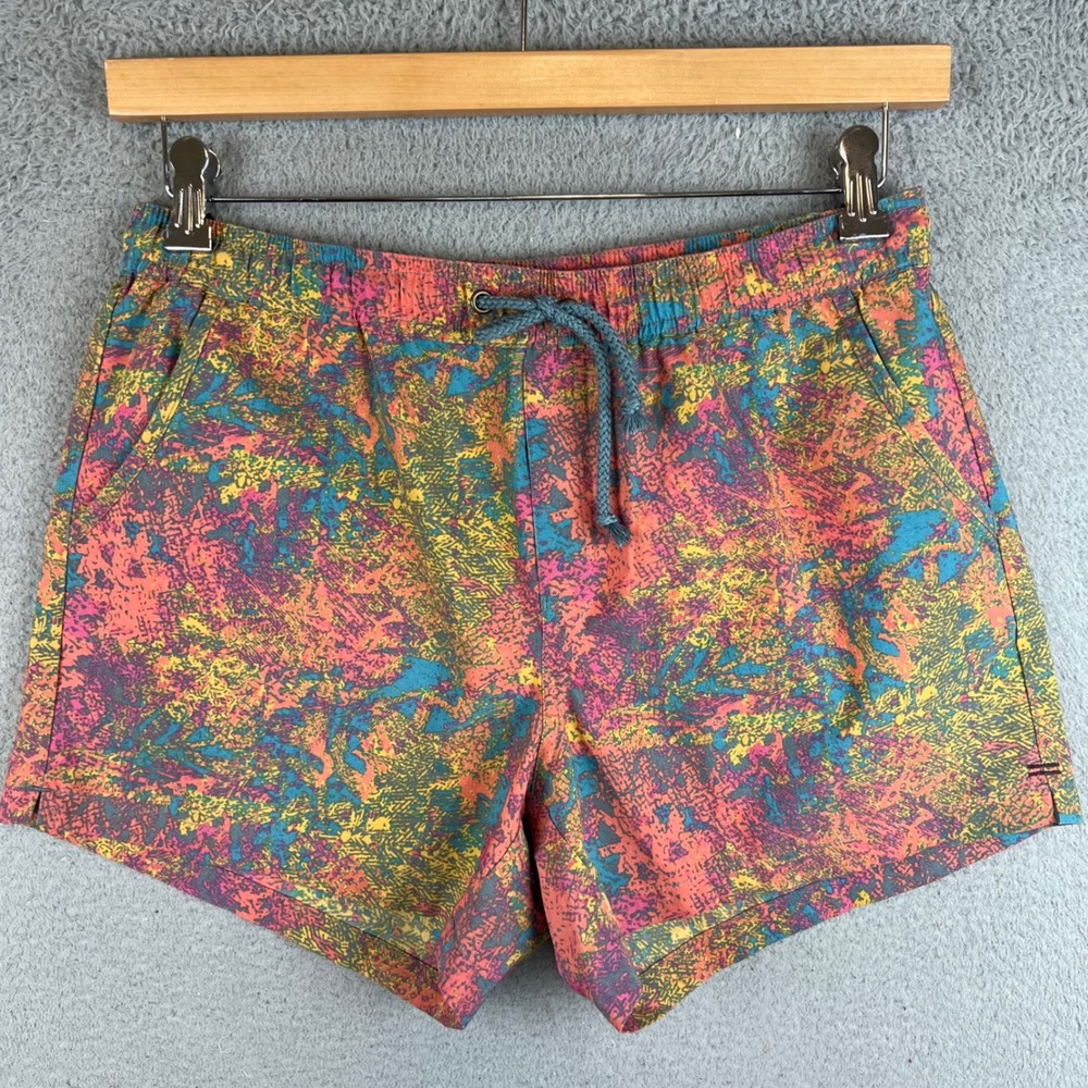 Toad&Co Boundless Shorts Mens Medium Multicolor Abstract Organic Cotton Blend